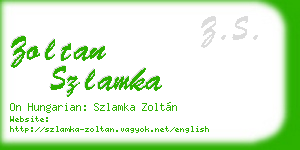 zoltan szlamka business card